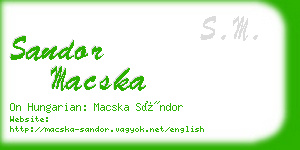 sandor macska business card